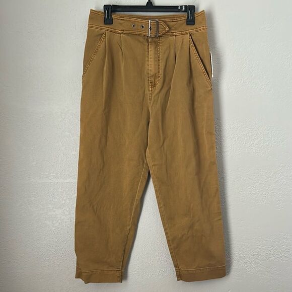 Free People Size 6 Seamed Like The Real Thing Cropped Denim Trousers In Sand - Picture 2 of 7